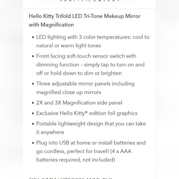 Impressions X Hello Kitty Super Cute Tri-Fold & Compact Mirror Bundle - Picture 4 of 8